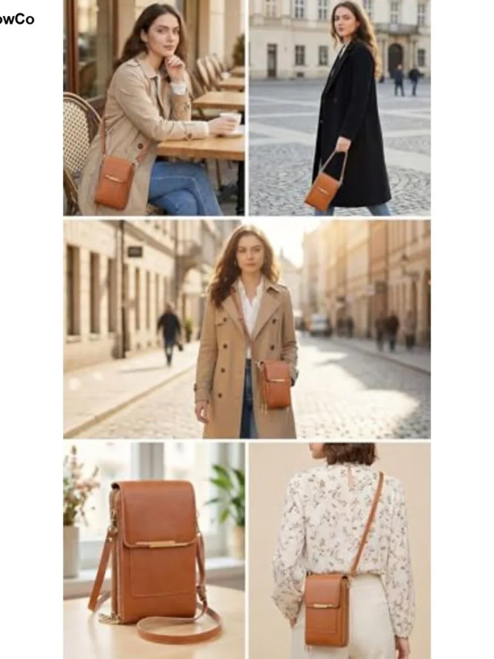 Women's Touch Screen Messenger Bag Crossbody Clear Window Phone Purse Faux